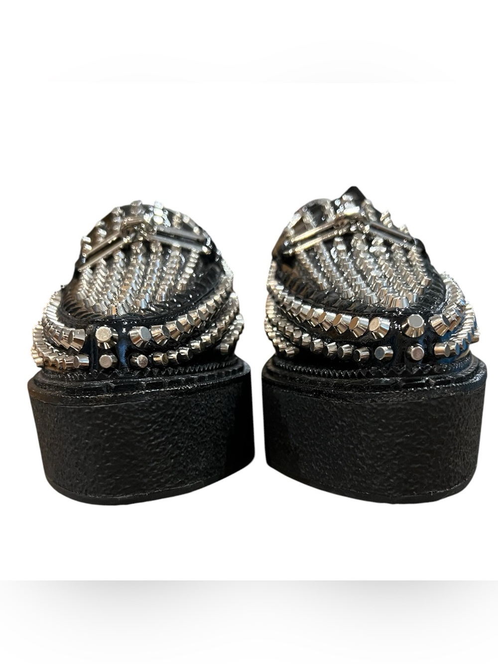 Jeffrey Campbell Choux Street Studded Platform Wedge Loafers Black Size 8 NWOB - Picture 11 of 13